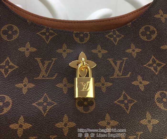路易威登LV 頂級原單 HOBO FLEUR手袋 Monogram塗層帆布 花卉形掛鎖 時尚休閒 手提肩背包 M43546  YDH2388